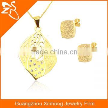 Hot Fashion Cross With Crystal Set Stainless Steel Necklaces and Earrings Set photo-6