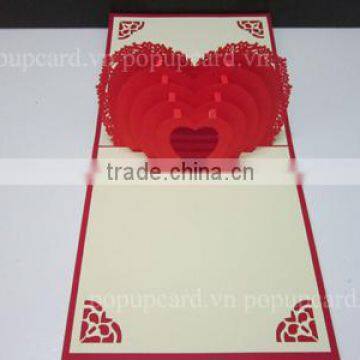 hearts 3d pop up greeting card