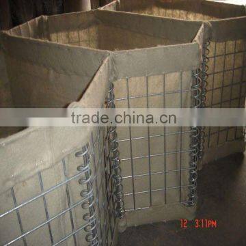 Hesco wire mesh barrier (Welded panels + Geotextile)