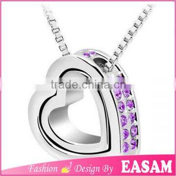 Easam Fashionable Eternal Love Double Heart Crytsal Gold Jewelry Quality Choice photo-5