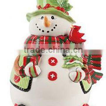 Christmas snowman dolomite cookie jar