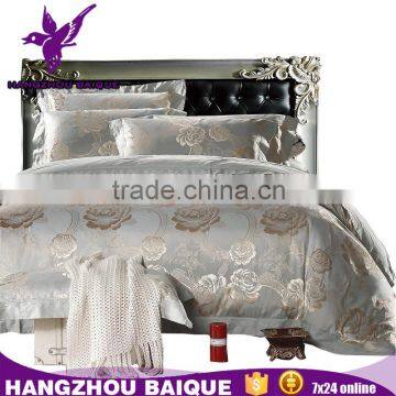 Sateen Luxury Flowers Jacquard Grey Designer Bedding