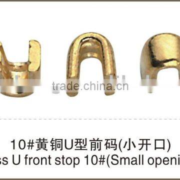 Brass U top stopper No.10 Small opening zipper garment accessories