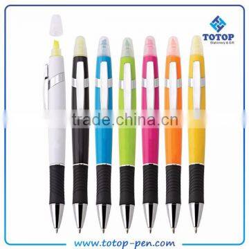 Small MOQ Classic color ball pen with highlighter