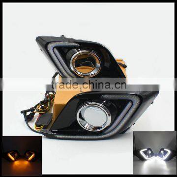 Turn Signal Light and Dimming style relay 12V LED car DRL daytime running lights with fog lamp hole for Mazda 3 axela 2014 2015