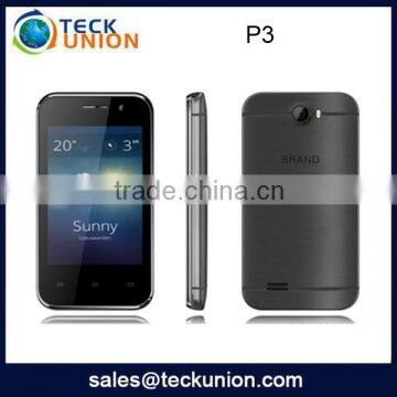 P3 3.5inch dual cameras flash light speaker box lowest price china android phone
