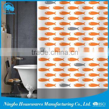 Eco-Friendly fancy Fish 100% Polyester Shower Curtain