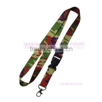 Heat transfer printed lanyard with camouflage design