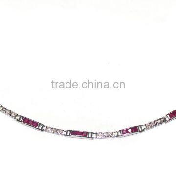 Red Ruby 925 Sterling Silver Bracelet