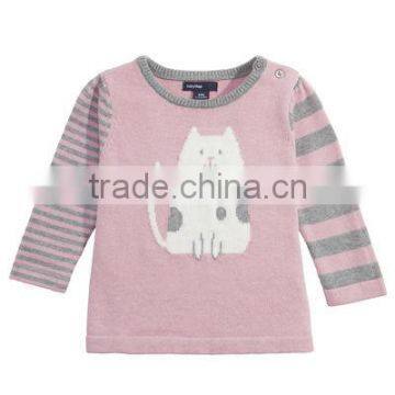 children cat jacquard knitted jumper sweater