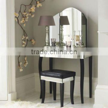 glass venetian mirrored dressing table,vanity table set,dresser and stool