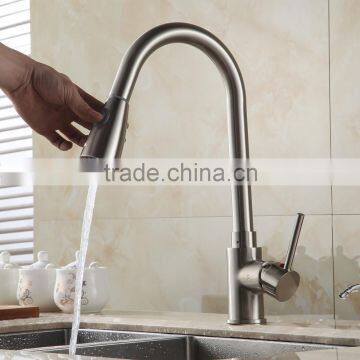 Professional Manufacture Satin Nickel Kitchen Faucet photo-3