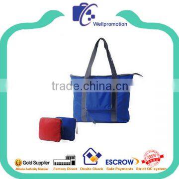 210D Polyester Women Shopping Zipper Folding Bag photo-2