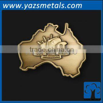 custom metal map logo 1 label