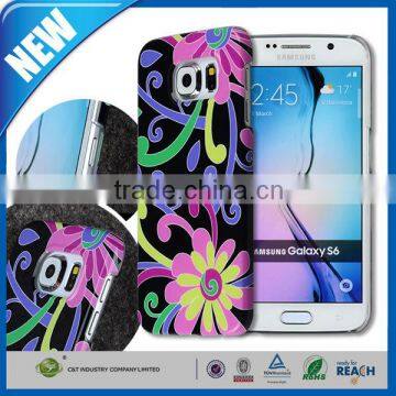 C&T Unique Big Flower Bloom Polycarbonate Hard Case Back Cover for Samsung S6 Black