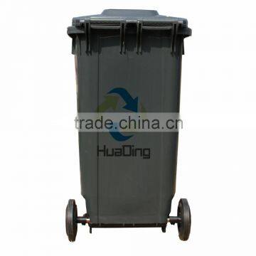 240L Outdoor plastic trashcan with two wheels waste bin