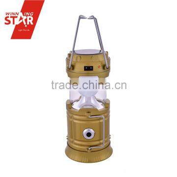 5+1W Folding LED Solar Rechargeable Lantern, Floor Stand Flashlight