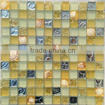 resin shell mixed crystal glass mixed electroplated mosaic