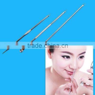 3 Pcs Silver Blackhead Comedone Acne Blemish Extractor Remover Stainless Needles Remove Tool