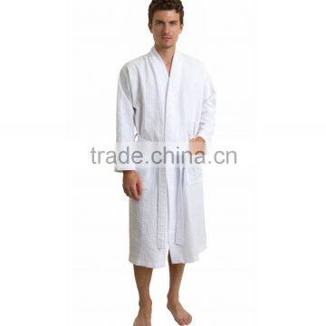 Cotton Bathrobe Waffle Middle Grid Bathrobe