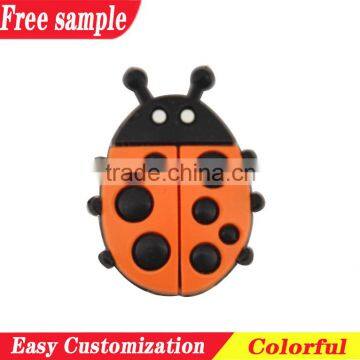 Ladybug pattern soft shoes charms for garden shoe