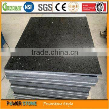 Quartz Composite Black Sparkle Artificial Quartz Tile