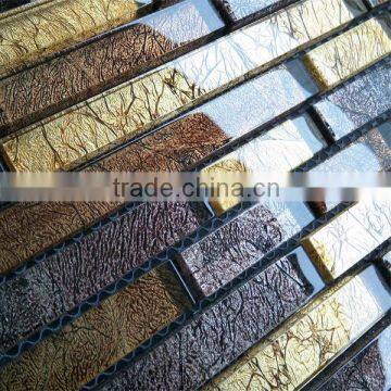 PMLK073 Gold foil crystal glass mosaic