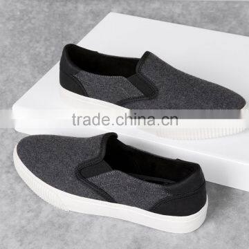 Grey Felt Slip on Platform Shoes Women Sneakers Cheap Casual Canvas Shoe Woman 2016 photo-2