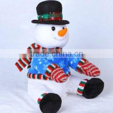 X'mas Snowman with body swing & hands and head moving, electronic & movement plush toys