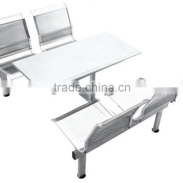 2013 fashion design stainless steel airport dining table and chairs