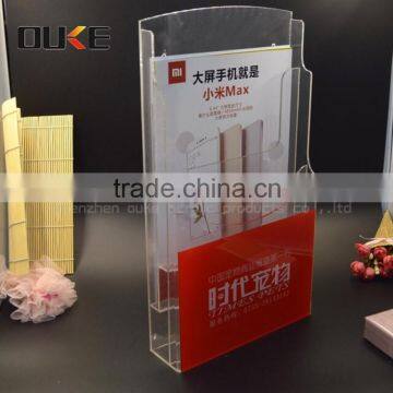 top class import acrylic upright acrylic storage box for booklet can be hung