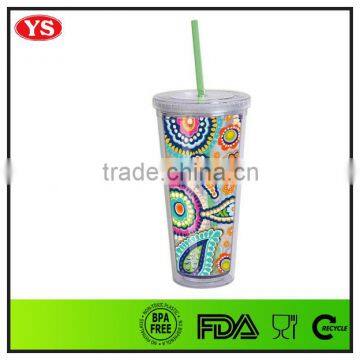 24oz Bpa Free Plastic Promotional Coffee Mugs With Lids