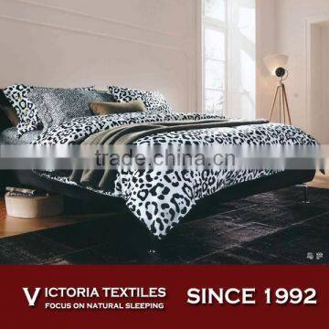 black leopard reactive printed microfiber bed comforter sheets sets 4pcs