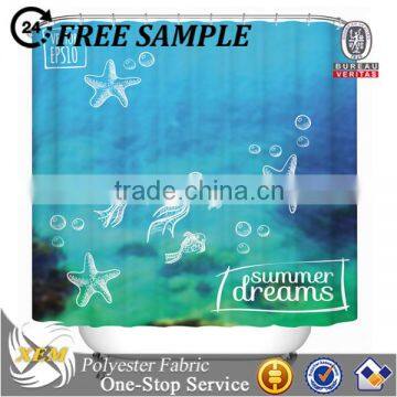 Newest home decorate 3d photo shower curtain 100% hot selling