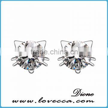 Silver Women Charms Blue Crytal Big Blue Earrings 2015 New Product
