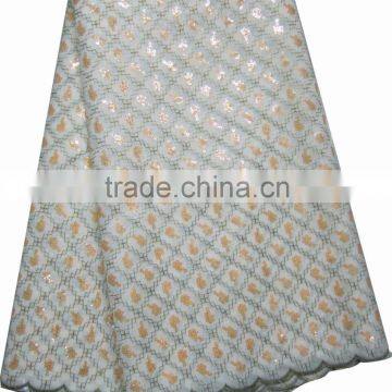 African organza lace with sequins embroidery CL8121-6silver