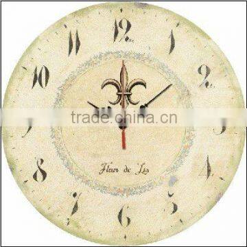 Clock in round stretched canvas prints