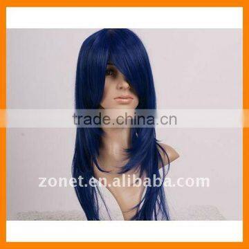 Fashion Cosplay blue 60CM BLUE BLACK long straight Wig