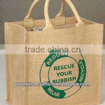 Graet!!! Eco-friendly shopping handle jute bag wholesale