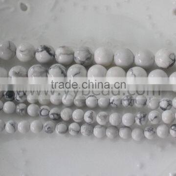 Wholesale 6MM & 8MM White Howlite Turquoise Gemstone Round Beads Loose Turquoise Beads Strands 15"