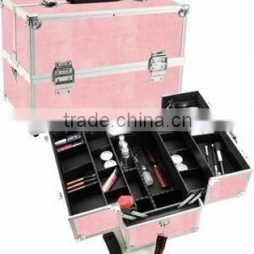 Black Aluminum Makeup Train Case w/ Dividers