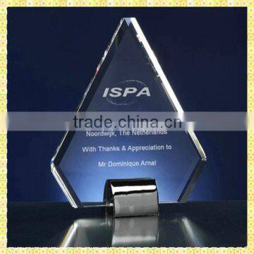 Imitation Engraved Crystal Diamond Shape Trophy For Specialty Gift Recommend