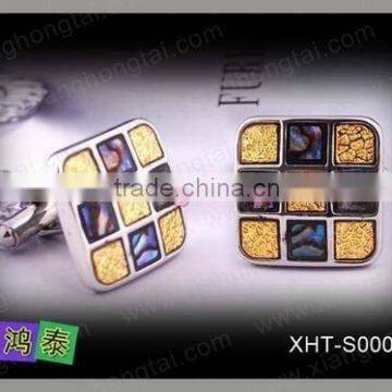 High quality gold diamond cufflinks for christmas gift