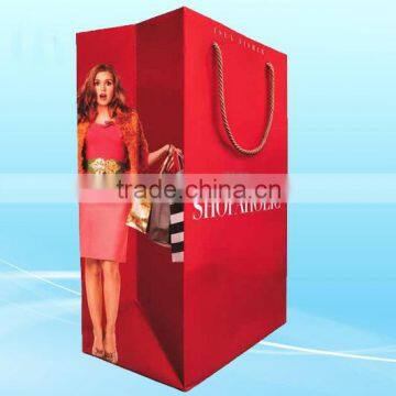 Customized red paper shopping bags