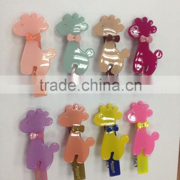 Colorful deer image hair accessories baby bowknot small hair clips diamante kids hair clips