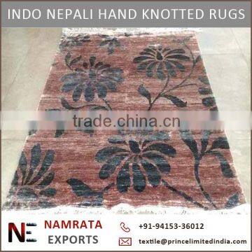 Indo Nepali Hand Knotted 7/36-63 Art Silk Carpets & Rugs Wholesale Supplier