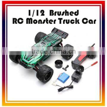 Toys RC Car 2.4G 1/12 Scale 4CH 2WD Brushed RC Monster Truck Car