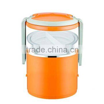 2012 Portable Plastic Bento Food Carrier (orange/white color)