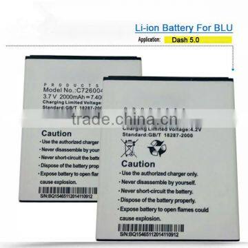Wholesale Good Quality C726004200T 3.7V 2000mAh Cell Phone Battery for Blu DASH 5.0 D410A photo-1