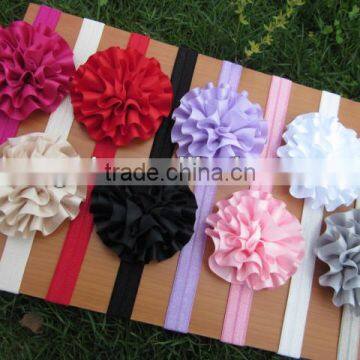 Baby Elastic Headbands Soft Stetch Headband with 3" Satin Flowers Rosette Flowers NO MOQ